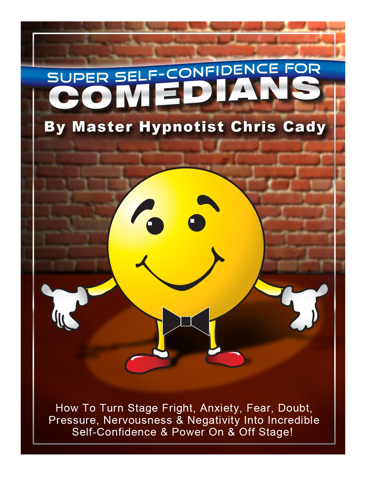 hypnosis cd and book cover for self confidence for comedians with hypnosis 